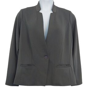 41 Hawthorn Gray Inverted Lapel Collar Blazer Pockets Career Preppy Stitch Fix